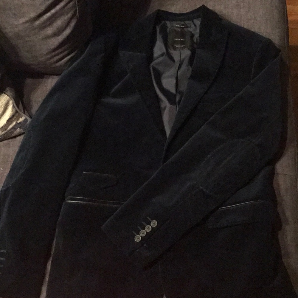 Beautiful blue suede blazer